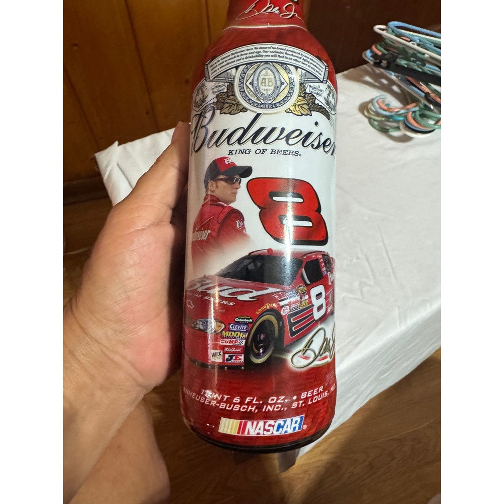 Budweiser Dale Earnhardt Jr NASCAR #8 Aluminum 16oz Beer Bottle Collectible
